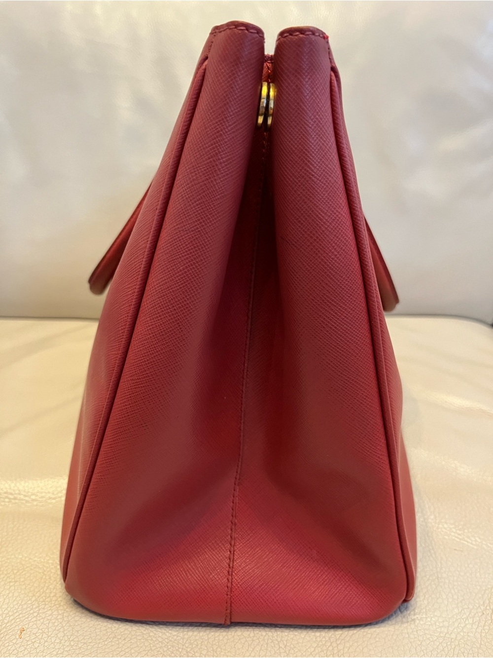 Prada Red Saffiano Leather Tote - Picture 6 of 10